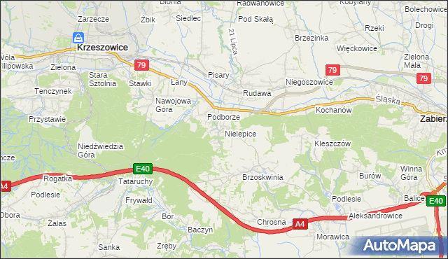 mapa Nielepice, Nielepice na mapie Targeo