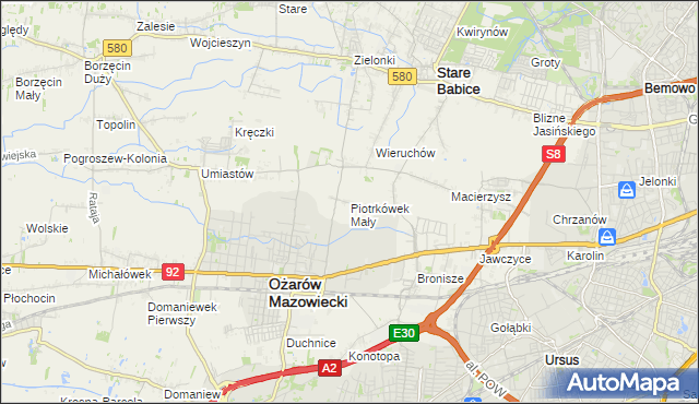 mapa Piotrkówek Mały, Piotrkówek Mały na mapie Targeo