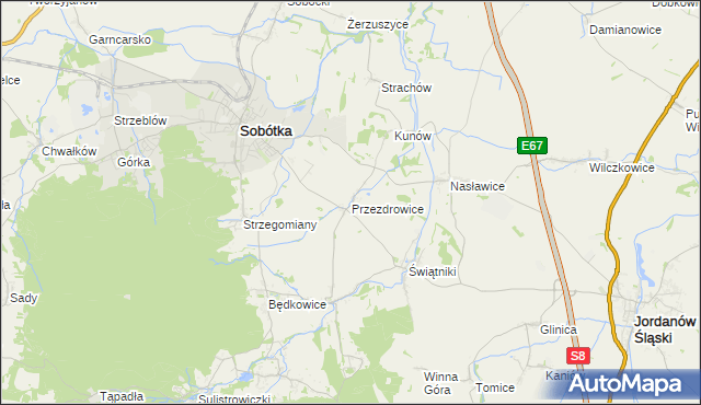 mapa Przezdrowice, Przezdrowice na mapie Targeo