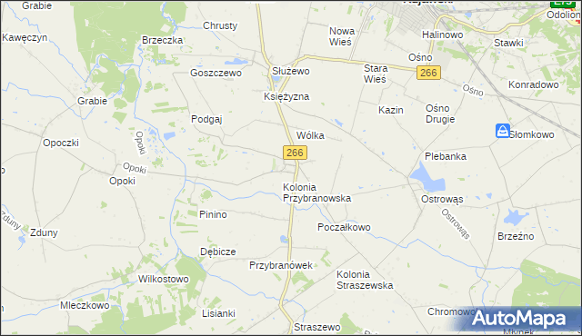 mapa Przybranowo, Przybranowo na mapie Targeo