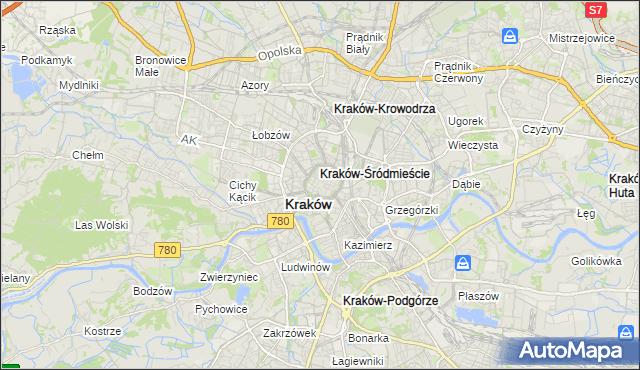 mapa Stare Miasto gmina Kraków, Stare Miasto gmina Kraków na mapie Targeo