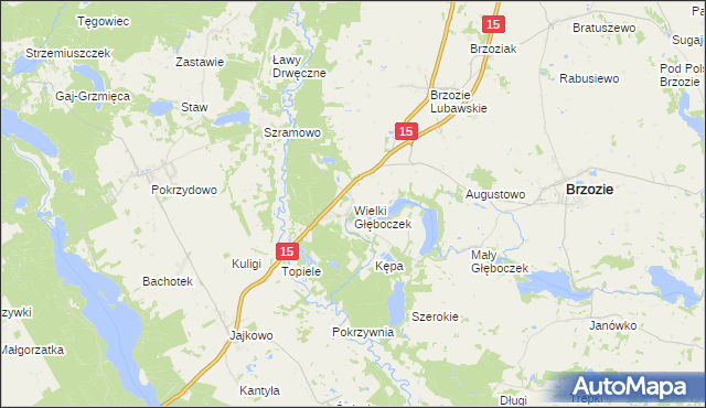 mapa Wielki Głęboczek, Wielki Głęboczek na mapie Targeo