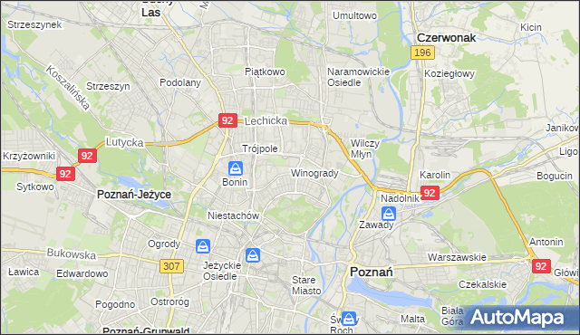 mapa Winogrady, Winogrady na mapie Targeo