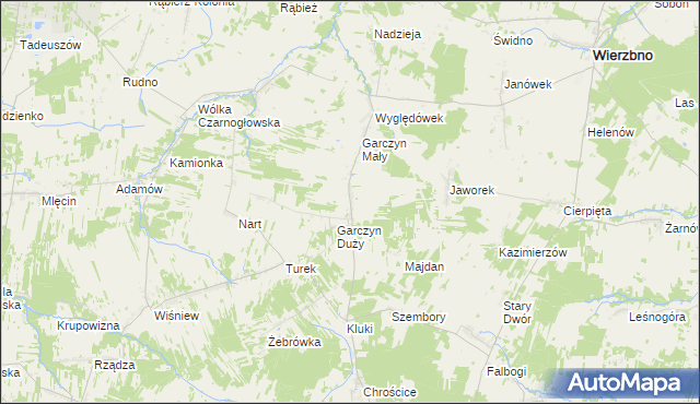 mapa Zimnowoda gmina Kałuszyn, Zimnowoda gmina Kałuszyn na mapie Targeo