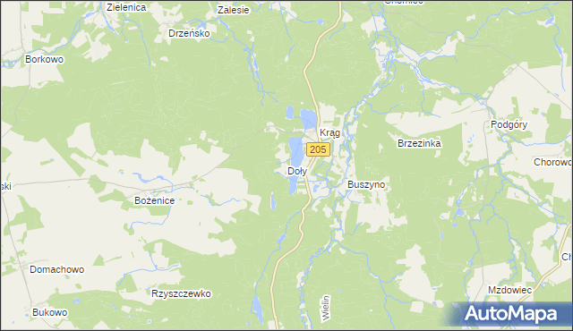 mapa Doły gmina Polanów, Doły gmina Polanów na mapie Targeo