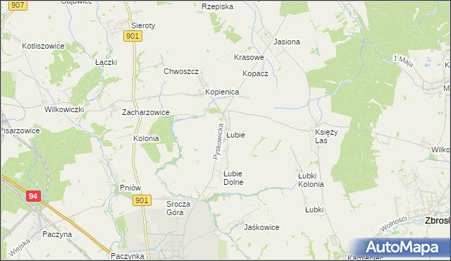 mapa Łubie, Łubie na mapie Targeo