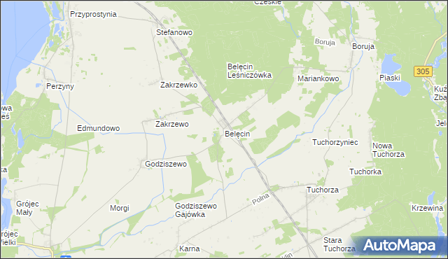 mapa Belęcin, Belęcin na mapie Targeo