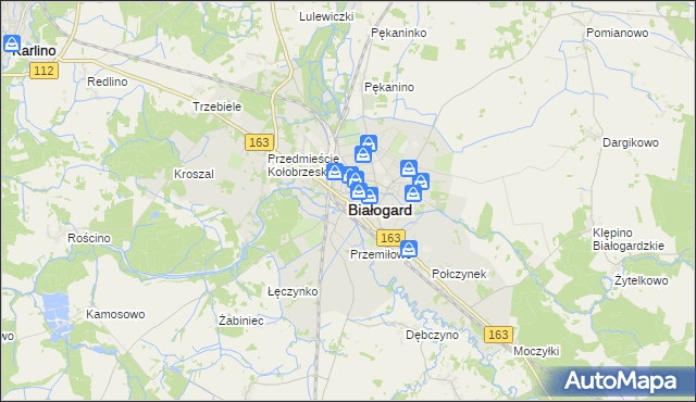 mapa Białogard, Białogard na mapie Targeo