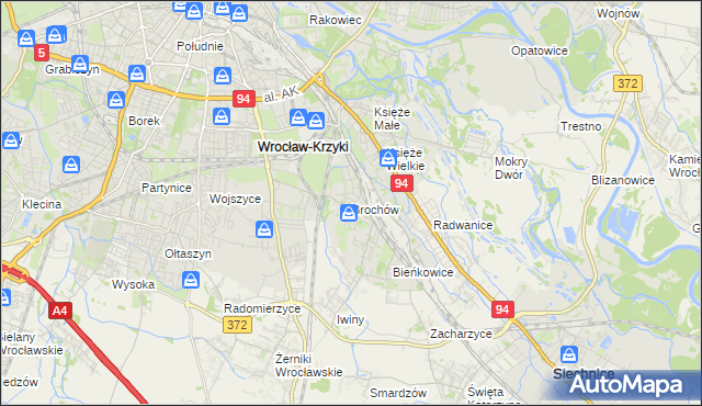 mapa Brochów gmina Wrocław, Brochów gmina Wrocław na mapie Targeo