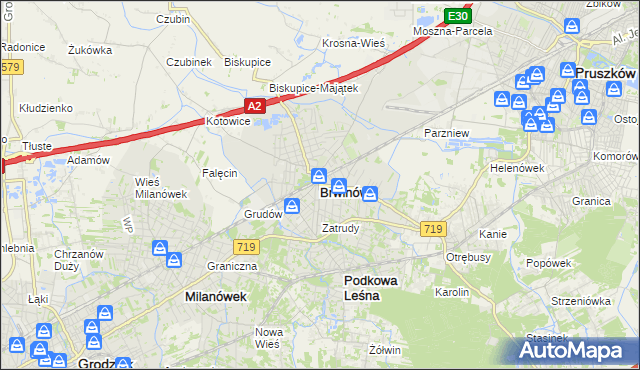 mapa Brwinów, Brwinów na mapie Targeo