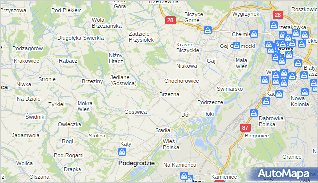 mapa Brzezna, Brzezna na mapie Targeo