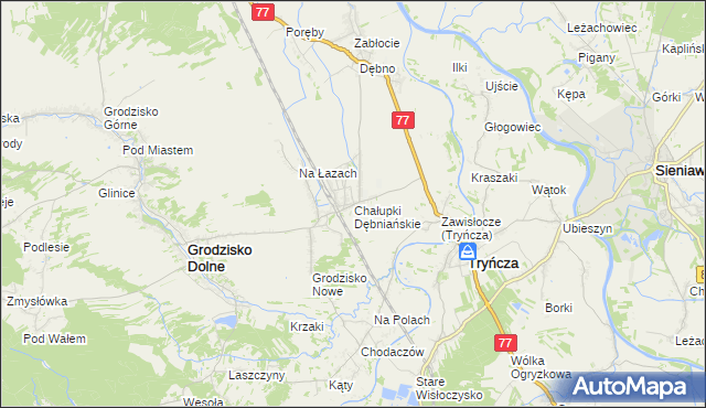 mapa Chałupki Dębniańskie, Chałupki Dębniańskie na mapie Targeo