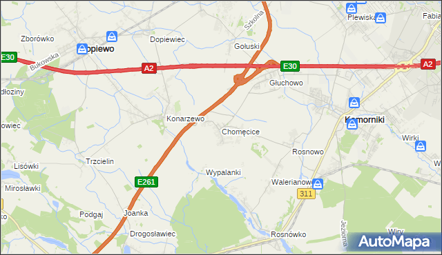 mapa Chomęcice, Chomęcice na mapie Targeo