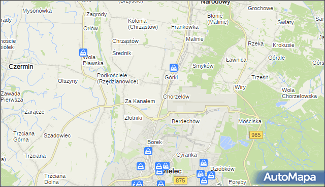 mapa Chorzelów, Chorzelów na mapie Targeo