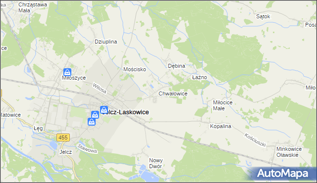 mapa Chwałowice gmina Jelcz-Laskowice, Chwałowice gmina Jelcz-Laskowice na mapie Targeo