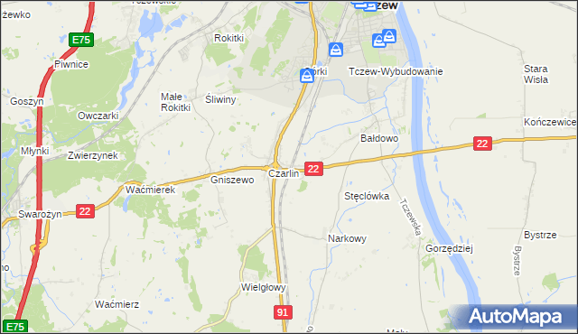 mapa Czarlin-Dworzec, Czarlin-Dworzec na mapie Targeo