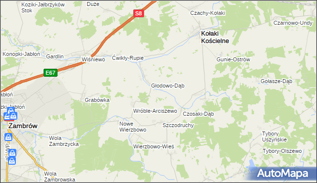 mapa Czarnowo-Dąb, Czarnowo-Dąb na mapie Targeo