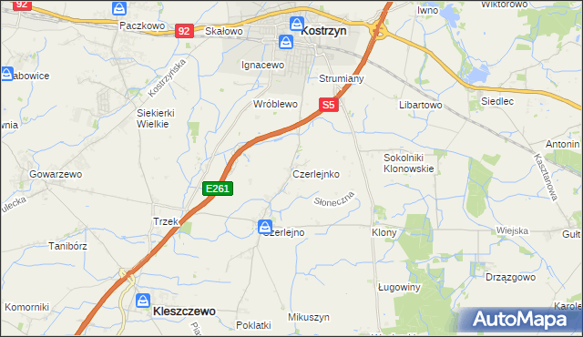 mapa Czerlejnko, Czerlejnko na mapie Targeo