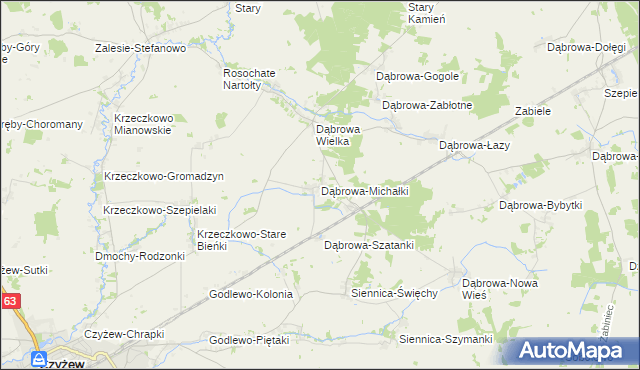 mapa Dąbrowa-Michałki, Dąbrowa-Michałki na mapie Targeo