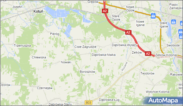 mapa Dąbrówka-Niwka, Dąbrówka-Niwka na mapie Targeo