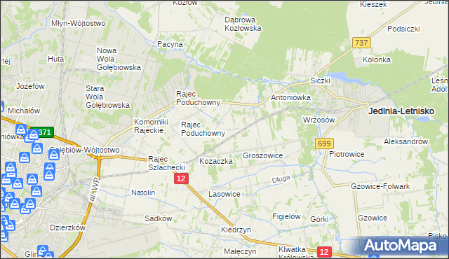 mapa Dawidów gmina Jedlnia-Letnisko, Dawidów gmina Jedlnia-Letnisko na mapie Targeo