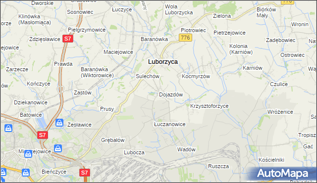 mapa Dojazdów, Dojazdów na mapie Targeo