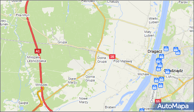 mapa Dolna Grupa, Dolna Grupa na mapie Targeo