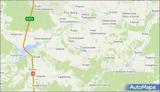 mapa Dzierzkówek Nowy, Dzierzkówek Nowy na mapie Targeo