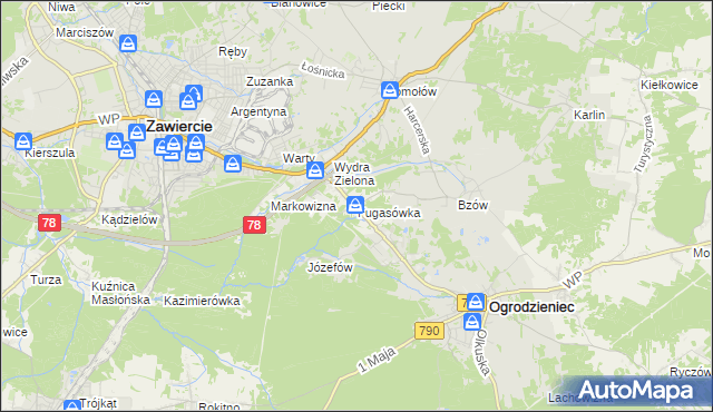 mapa Fugasówka, Fugasówka na mapie Targeo