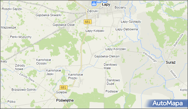 mapa Gąsówka-Oleksin, Gąsówka-Oleksin na mapie Targeo