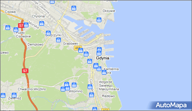 mapa Gdyni, Gdynia na mapie Targeo