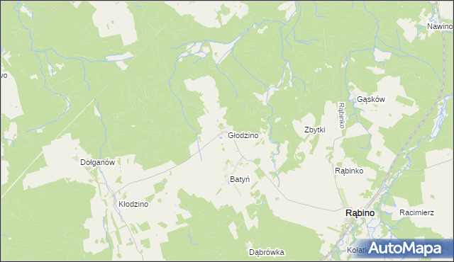 mapa Głodzino, Głodzino na mapie Targeo