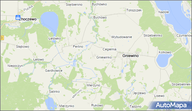 mapa Gniewinko, Gniewinko na mapie Targeo