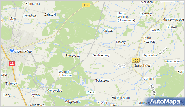 mapa Godziętowy, Godziętowy na mapie Targeo