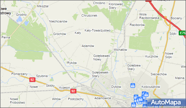 mapa Gołębiewek Nowy, Gołębiewek Nowy na mapie Targeo