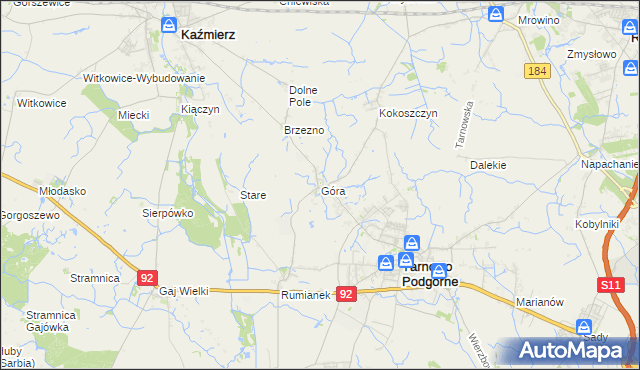 mapa Góra gmina Tarnowo Podgórne, Góra gmina Tarnowo Podgórne na mapie Targeo