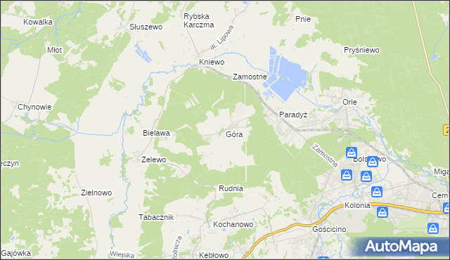 mapa Góra gmina Wejherowo, Góra gmina Wejherowo na mapie Targeo