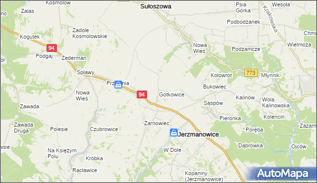 mapa Gotkowice, Gotkowice na mapie Targeo