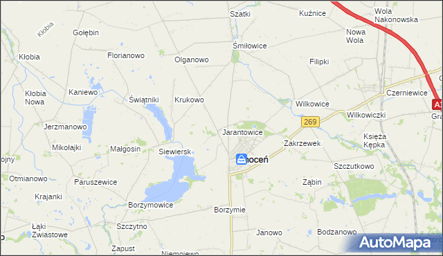 mapa Jarantowice gmina Choceń, Jarantowice gmina Choceń na mapie Targeo