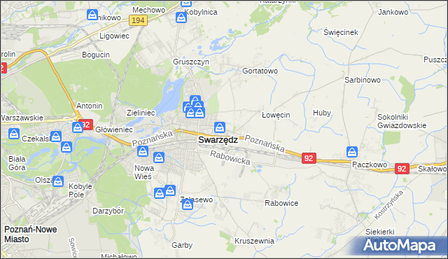 mapa Jasin gmina Swarzędz, Jasin gmina Swarzędz na mapie Targeo