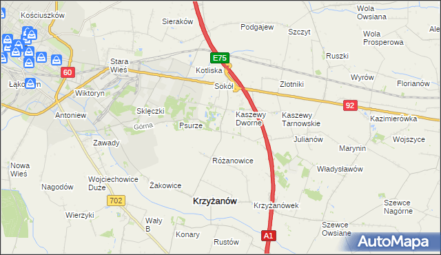 mapa Kaszewy-Spójnia, Kaszewy-Spójnia na mapie Targeo