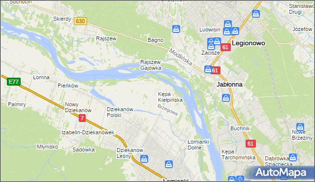mapa Kępa Kiełpińska, Kępa Kiełpińska na mapie Targeo