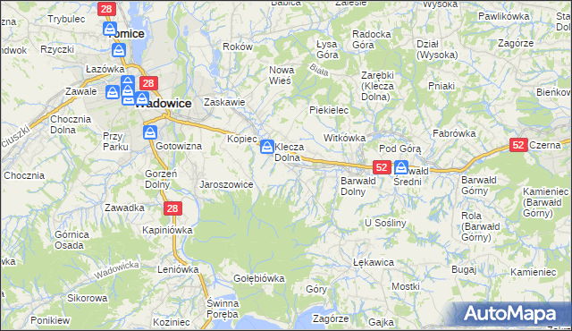 mapa Klecza Górna, Klecza Górna na mapie Targeo