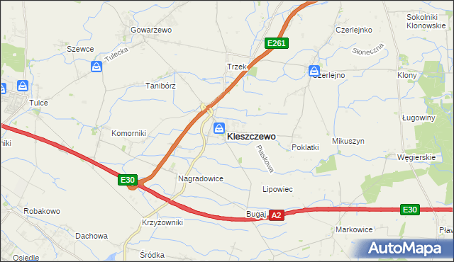 mapa Kleszczewo powiat poznański, Kleszczewo powiat poznański na mapie Targeo