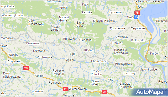 mapa Kłodne, Kłodne na mapie Targeo