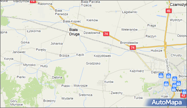 mapa Kopydłówek, Kopydłówek na mapie Targeo