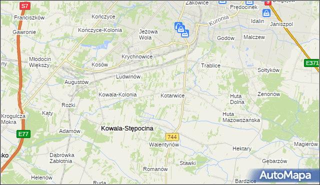 mapa Kotarwice, Kotarwice na mapie Targeo