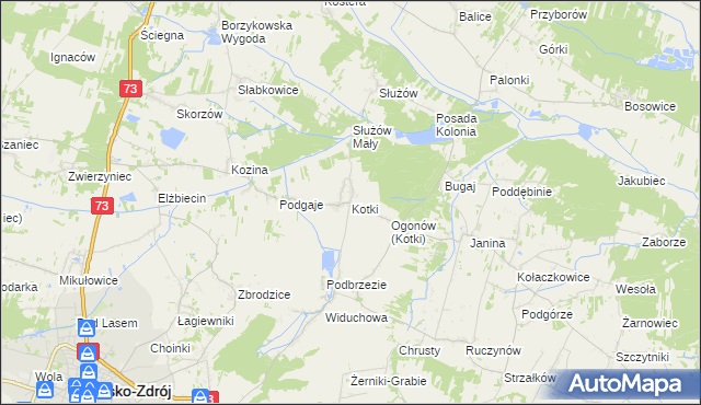 mapa Kotki gmina Busko-Zdrój, Kotki gmina Busko-Zdrój na mapie Targeo