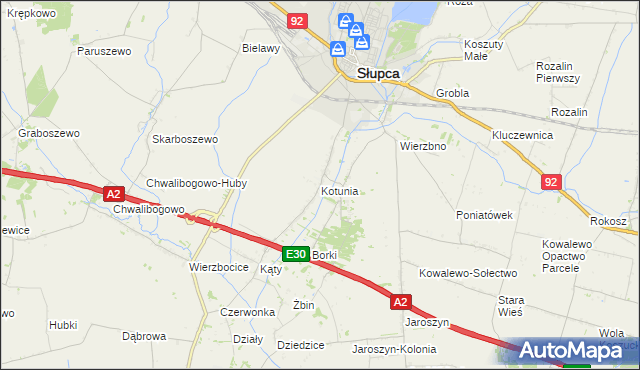 mapa Kotunia, Kotunia na mapie Targeo