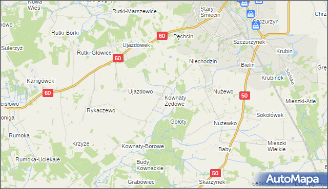 mapa Kownaty Żędowe, Kownaty Żędowe na mapie Targeo